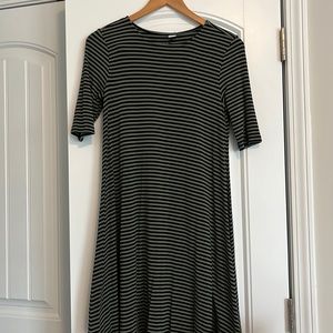 dress- dark green with black stripes